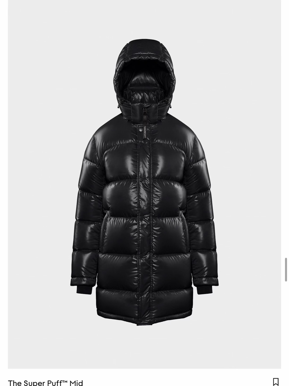 Aritzia Black Mid-Length Puff Jacket with Hood